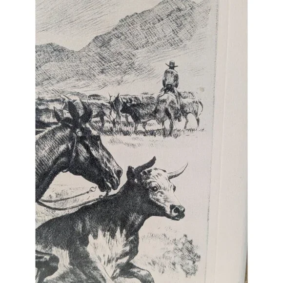 Framed Cowboy Art Print "Heading Them Off" By R.H. Palenske Wood Frame - Picture 12 of 16